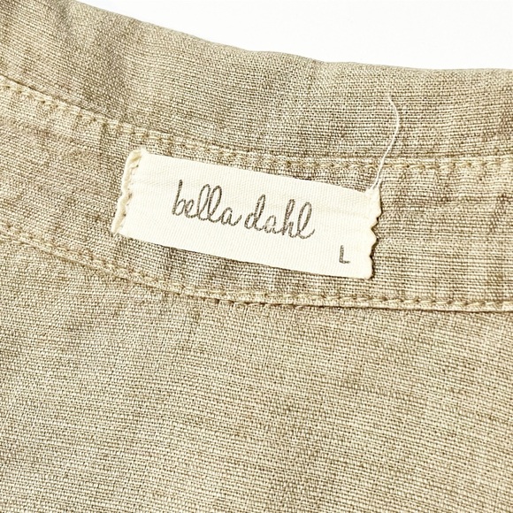 Bella Dahl Utility Romper Large‎ Soft Army sleeveless linen pockets drawstring - Picture 8 of 16